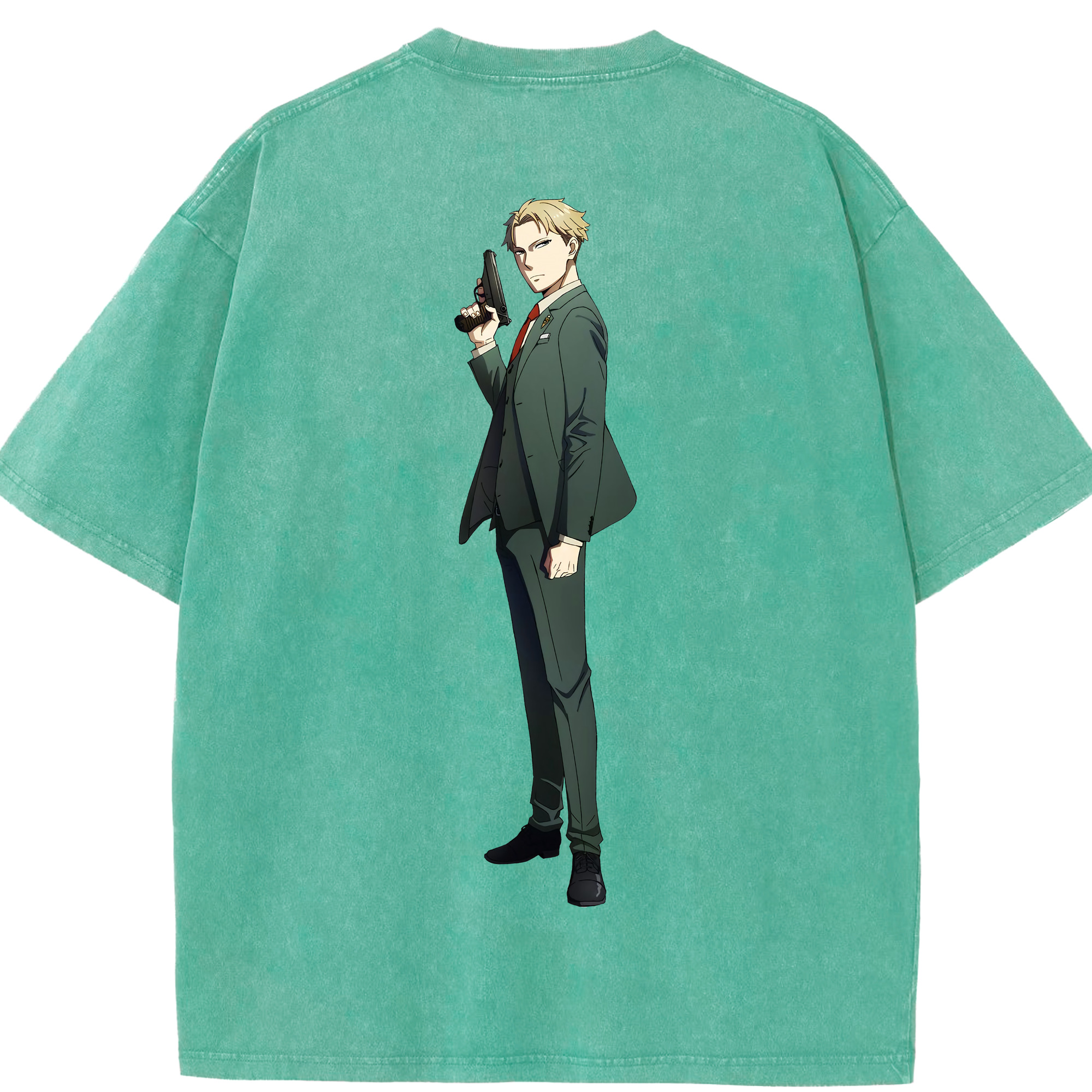 （画像用） SPY×FAMILY间谍家家酒 綿100% ヴィンテージ風 半袖Tシャツ（背面プリント）